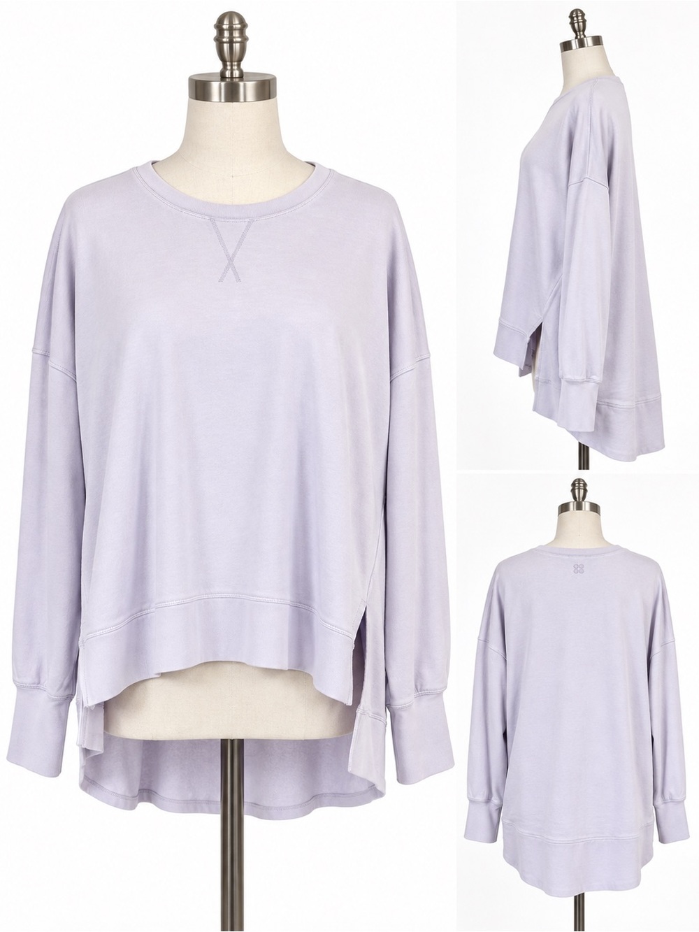 Sweaty Betty After Class High Low Sweatshirt Top Lavender XL